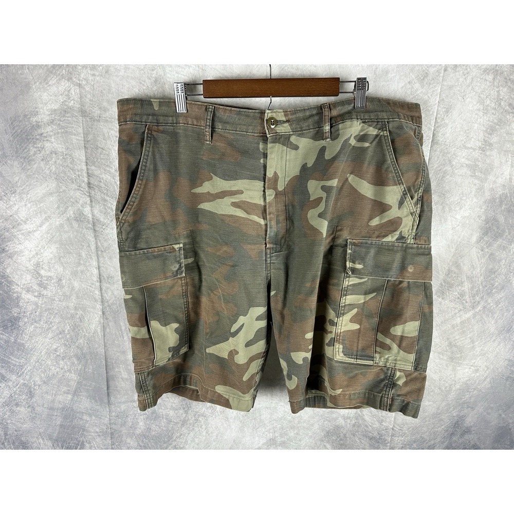 Levi's Mens Cargo Shorts Size W42 Camo Woodland Print Cotton Relaxed Fit Utility